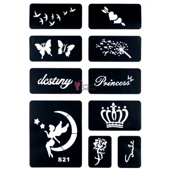 Sabloane de corp pentru tatuaje temporare Henna SHT031, set 10 bucati MJ 1188079